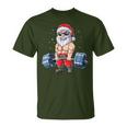 Santa Weightlifting Christmas Fitness Gym Deadlift Xmas T-Shirt