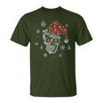 Sugar Skull With Santa Hat Christmas Pajama Xmas T-Shirt
