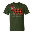 Xmas Lights Ugly Sweater Santa Hat Middle Brother Bear T-Shirt