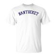 Classic Nantucket With Distressed Lettering Across Chest T-Shirt
