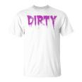 Dirty Words Horror Movie Themed Purple Distressed Dirty T-Shirt