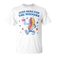 Im Just Here For The Wieners Funny Fourth Of July Unisex T-Shirt