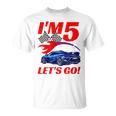 Kids 5 Year Old 5Th Racing Racecar Birthday Party Boys Girls Unisex T-Shirt