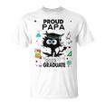Proud Papa Of A Class Of 2023 Graduate Cool Funny Black Cat Unisex T-Shirt