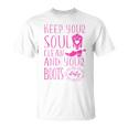 Soul Clean Boots Dirty Cute Pink Cowgirl Boots Rancher Unisex T-Shirt