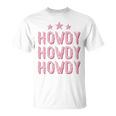 Vintage Rodeo Western Country Texas Cowgirl Texan Pink Howdy Gift For Womens Unisex T-Shirt