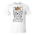 Yorkshire Terrier Dog Wearing Crown Yorkie Dog T-Shirt
