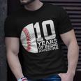 10 Years Of Being Awesome 10Th Birthday Baseball T-Shirt Gifts for Him