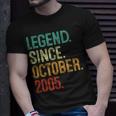 18 Years Old Legend Since October 2005 18Th Birthday T-Shirt Gifts for Him