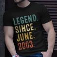 19 Years Old Gifts Legend Since June 2003 19Th Birthday Unisex T-Shirt Gifts for Him