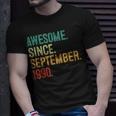 33 Year Old Awesome Since September 1990 33Th Birthday T-Shirt Gifts for Him