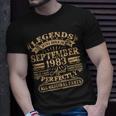 40Th Birthday Decoration Legends Born In September 1983 T-Shirt Gifts for Him