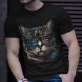 4Th Of July Cat American Flag America Patriotic Funny Unisex T-Shirt Gifts for Him