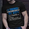 5 Things About My Wife Teacher Husband Of A Teacher Gift For Mens Gift For Women Unisex T-Shirt Gifts for Him