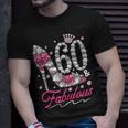 60Th Birthday 60 & Fabulous Pink 60 Years Old Diamond Shoes Unisex T-Shirt Gifts for Him