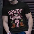 7Th Birthday Girls Cowgirl Howdy Western Themed Birthday Unisex T-Shirt Gifts for Him