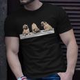 Adorable Beige Pug Puppies On Pink Unisex T-Shirt Gifts for Him