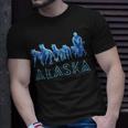 Alaska Sled Dogs Mushing Team Snow Sledding Mountain Scene Unisex T-Shirt Gifts for Him