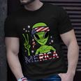 Alien Peace Hand Merica Fourth July 4Th Patriotic Space Unisex T-Shirt Gifts for Him
