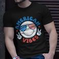America Vibes Fourth 4Th Of July Happy Face Smile Patriotic Unisex T-Shirt Gifts for Him