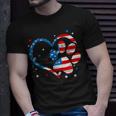 American Flag Patriotic Dog & Cat Paw Print 4Th Of July Unisex T-Shirt Gifts for Him