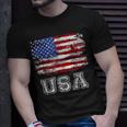 American Flag Usa United States Of America Us 4Th Of July Usa Funny Gifts Unisex T-Shirt Gifts for Him