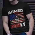 Armed And Dadly Funny 2023 Deadly Father For Fathers Day Unisex T-Shirt Gifts for Him