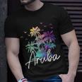 Aruba Beach Vintage Palm Trees Vacation Aruba Funny Gifts Unisex T-Shirt Gifts for Him