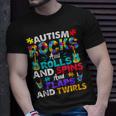 Autism Rocks And Rolls Autism Awareness Month T-Shirt Gifts for Him