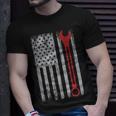 Auto Repairman Car Mechanic Wrench Workshop Tools Usa Flag Mechanic Funny Gifts Funny Gifts Unisex T-Shirt Gifts for Him