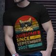 Awesome Since September 2007 16Th Birthday Cat Lover T-Shirt Gifts for Him