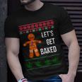 Lets Get Baked Holiday Ugly Christmas Sweater T-Shirt Gifts for Him