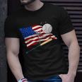 Baseball American Flag Baseball Usa Unisex T-Shirt Gifts for Him