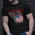Basketball 4Th Of July American Flag Patriotic Men Boys Usa Unisex T-Shirt Gifts for Him