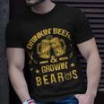 Beer Funny Bearded Beer Drinker Drinking Beers Beard Lover Humor Unisex T-Shirt Gifts for Him