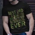 Best Dad Ever Fathers Day Gift American Flag Military Camo Unisex T-Shirt Gifts for Him
