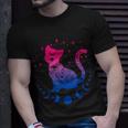Bisexual Pride Flag Colors Astronomy Cat Unisex T-Shirt Gifts for Him