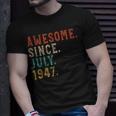 Born In July 1947 Vintage Awesome 73Rd Birthday 73 Years Old Unisex T-Shirt Gifts for Him