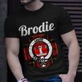 Brodie Clan Scottish Name Coat Of Arms Tartan Unisex T-Shirt Gifts for Him