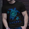 Carmel California Sea Blue Tribal Turtle T-Shirt Gifts for Him
