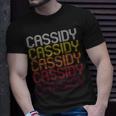 Cassidy Retro Wordmark Pattern Vintage Style T-Shirt Gifts for Him