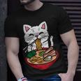 Cat Eating Ramen Kawaii Japanese Noodles Anime Foodie T-Shirt Gifts for Him