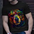 Colorful Grizzly Bear Closeup Unisex T-Shirt Gifts for Him