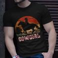 Cowgirl Girl Horse Riding Vintage Style Rodeo Texas Ranch Gift For Womens Unisex T-Shirt Gifts for Him
