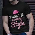 Cute And Sassy Cowgirl Kickin It Cowgirl Style Unisex T-Shirt Gifts for Him