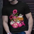 Cute Ghosts And Pink Ribbon Pumpkins Breast Cancer Awareness T-Shirt Gifts for Him