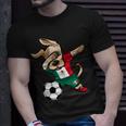 Dabbing Dog Mexico Soccer Fans Jersey Mexican Football Lover T-Shirt Gifts for Him