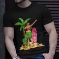 Dabbing Hawaiian Girl Summer Vacation Hawaii Pineapple Palm Unisex T-Shirt Gifts for Him