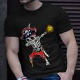 Dabbing Skeleton Pirate & Softball Ball Halloween Costume T-Shirt Gifts for Him