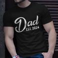 Dad Est 2024 First Fathers Day 2024 Promoted To Daddy Unisex T-Shirt Gifts for Him